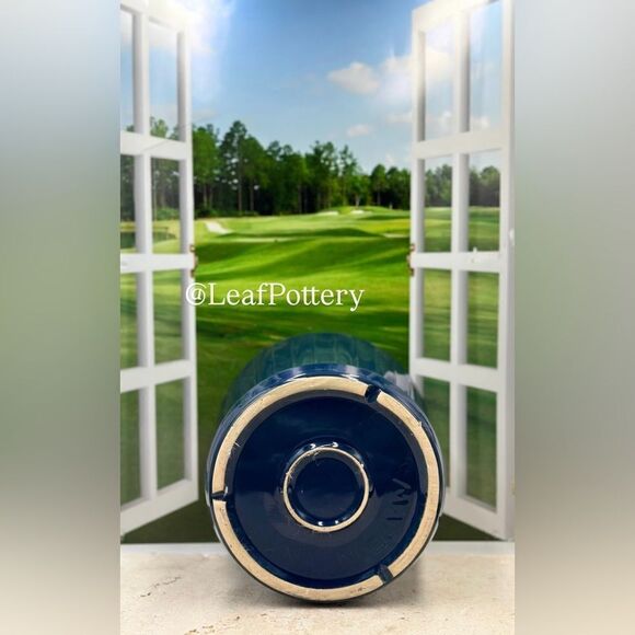 Pancho (LG) Blue Ceramic Planter Pot with Saucer Attached - Picture 8 of 9